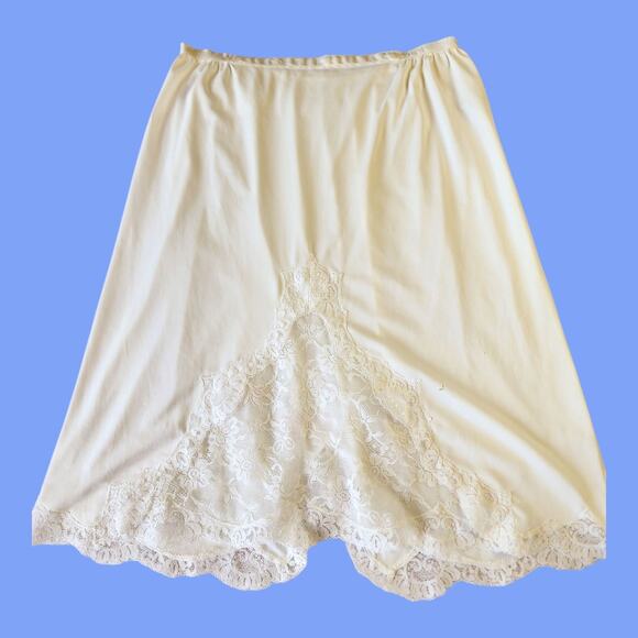VTG 60s Gossard Artemis Half Slip Lace Trim Lingerie Sz Small Ivory White USA - Picture 1 of 11